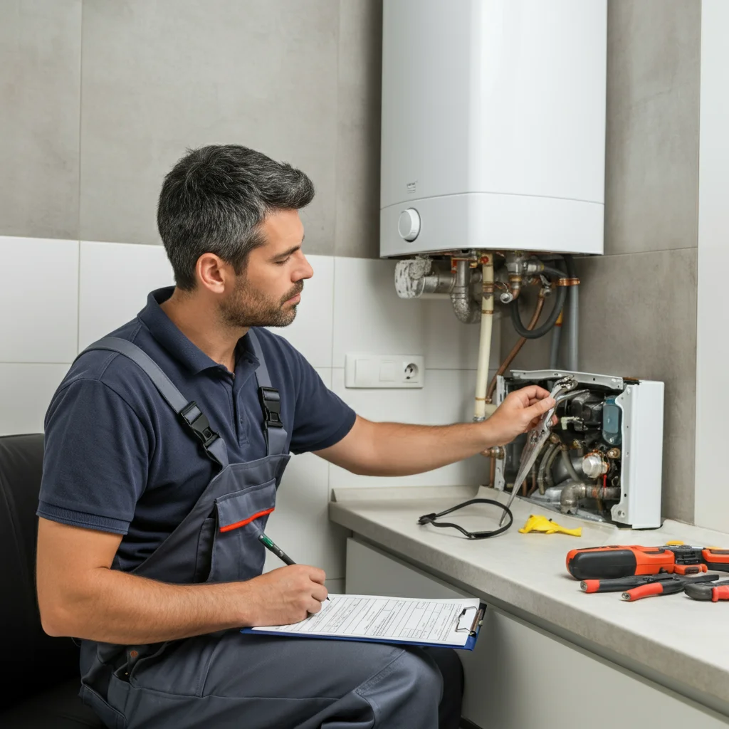 Chauffagiste diagnostiquant une panne de chaudiere en Belgique