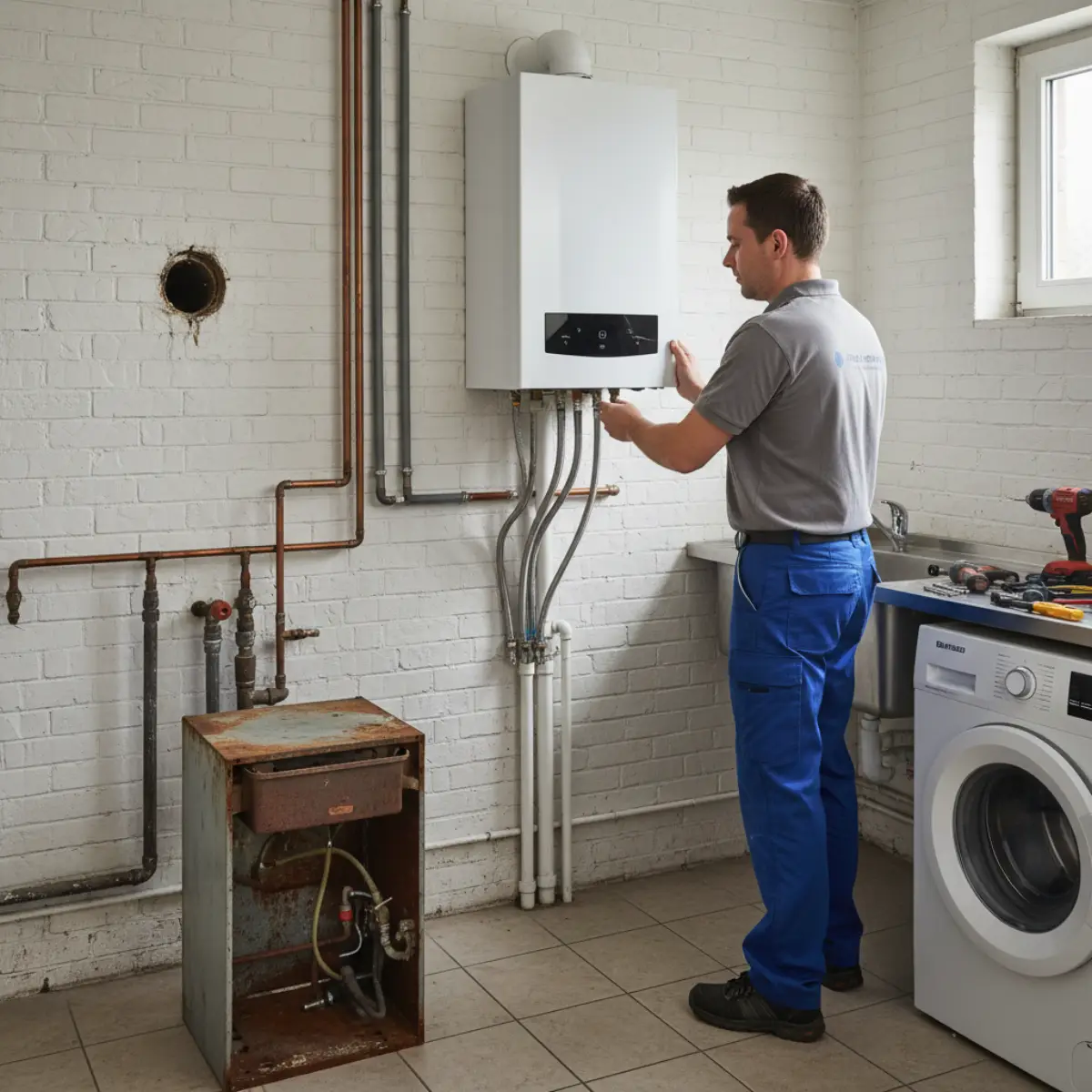 Remplacement d'une chaudiere dans une maison en Belgique