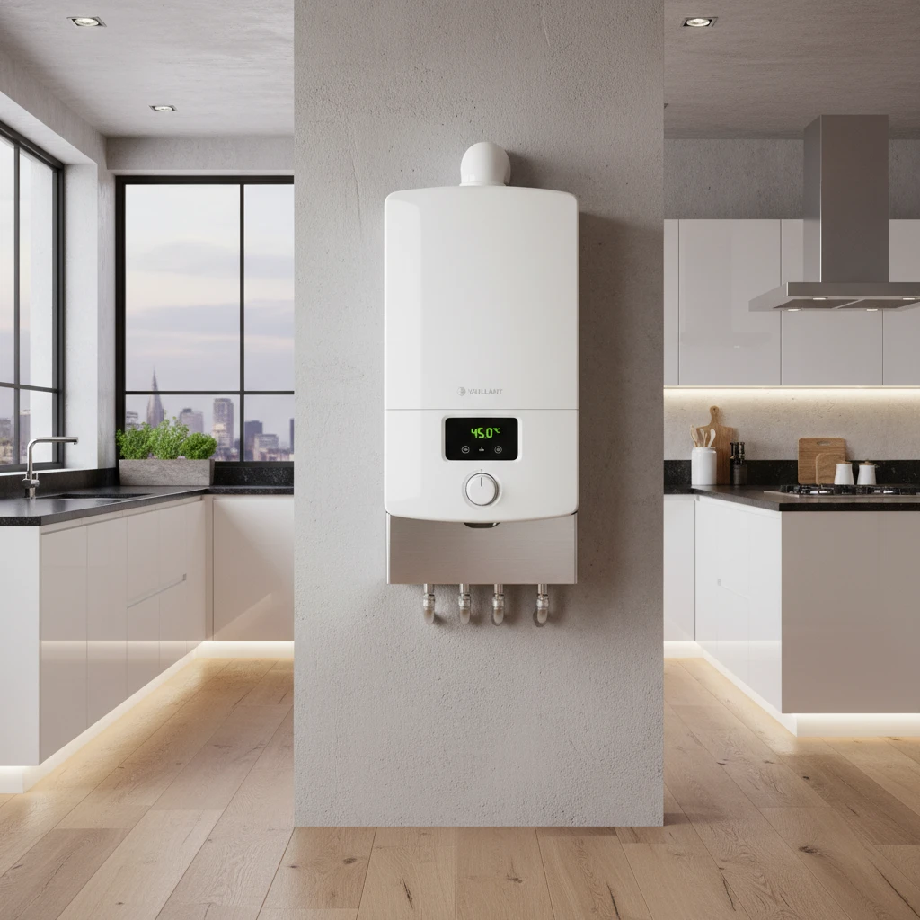 Chaudiere Vaillant installee dans un interieur belge