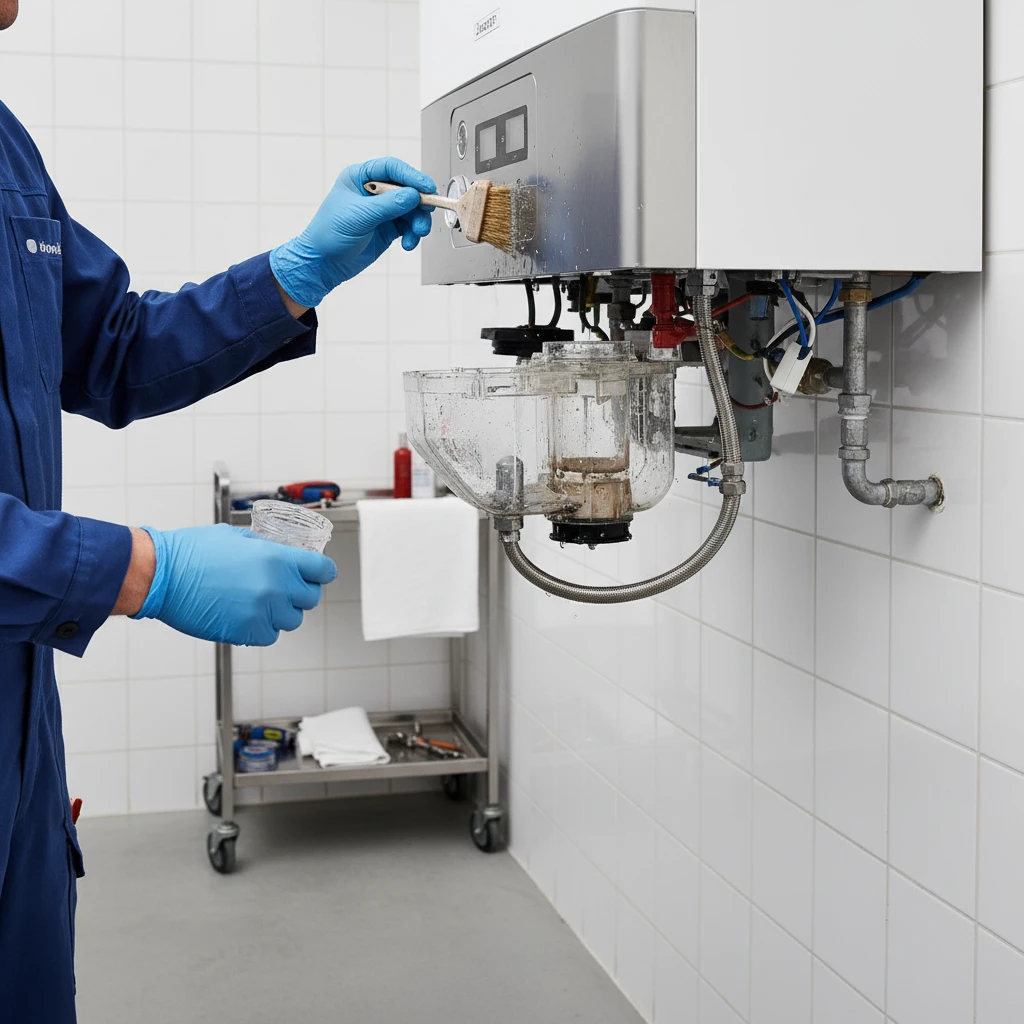 Entretien spécifique d'une chaudiere condensation par un technicien agree