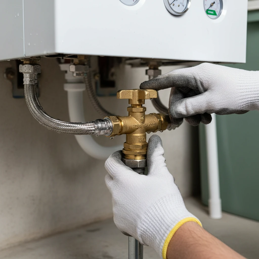 Vanne de remplissage pour remettre la pression d'une chaudiere