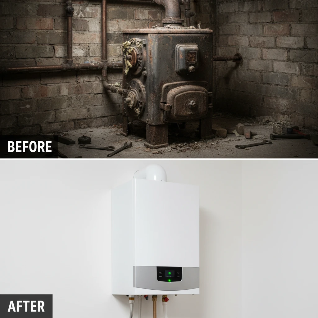 Remplacement d'une ancienne chaudiere par un modele moderne